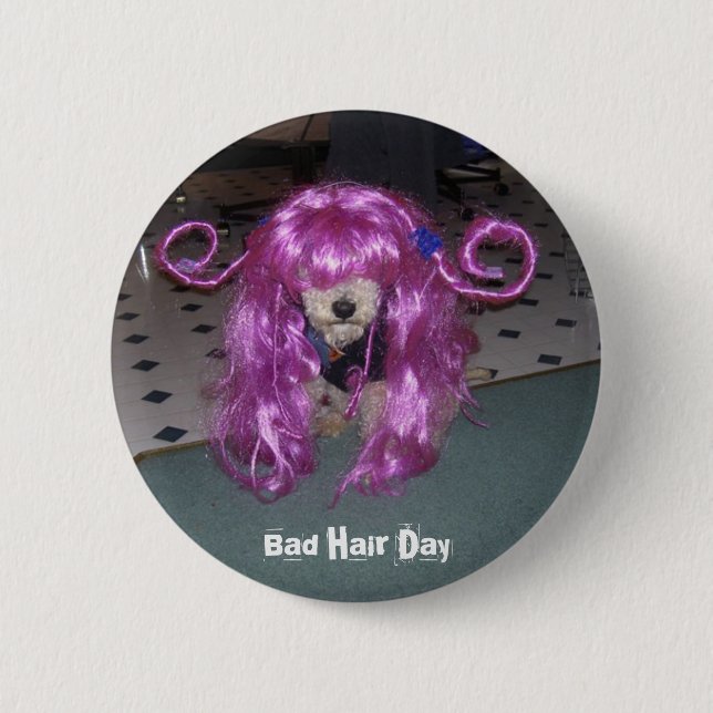 Badge Rond 5 Cm Mauvais jour de cheveux (Devant)