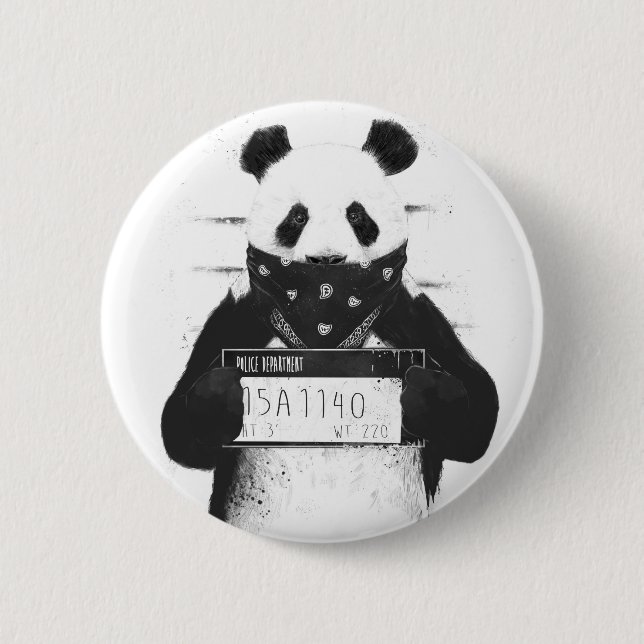Badge Rond 5 Cm Mauvais panda (Devant)