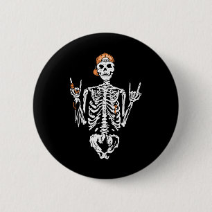 Badge Rond 5 Cm Mauvais Skeleton Roche main été Halloween femmes c