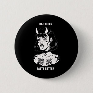 Badge Rond 5 Cm Mauvaises Filles Goûter Meilleur Tatouage Diable H