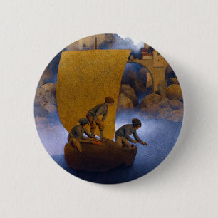 Badge Rond 5 Cm Maxfield Parrish Wynken Blynken et Nod