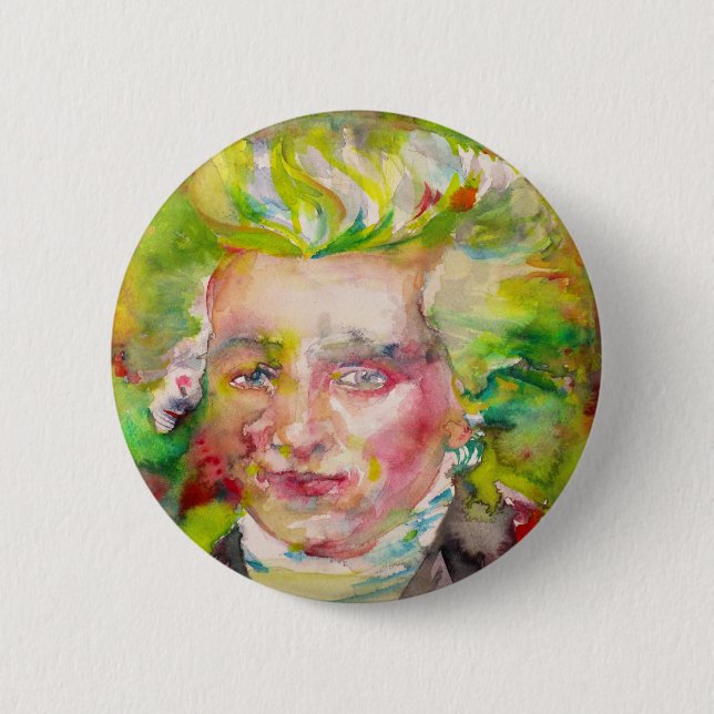 Badge Rond 5 Cm MAXIMILIEN ROBESPIERRE - aquarelle sur papier (Devant)