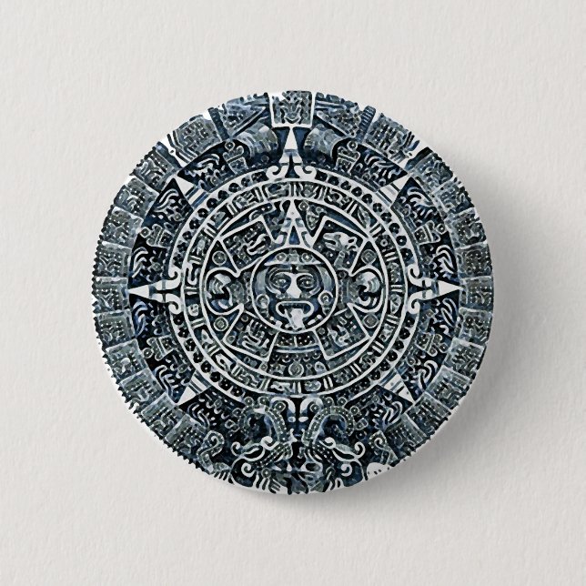 Badge Rond 5 Cm Mayan Calendar / Maya Kalender (Devant)