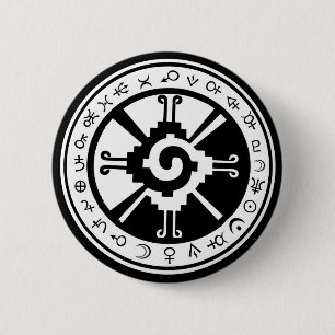 Badge Rond 5 Cm Mayan Hunab Ku Creator & Planetary Symbols