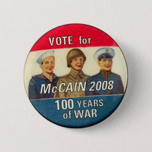 Badge Rond 5 Cm McCain 100 ans de bouton de guerre