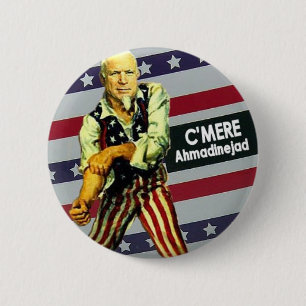 Badge Rond 5 Cm McCain/bouton d'Ahmadinejad