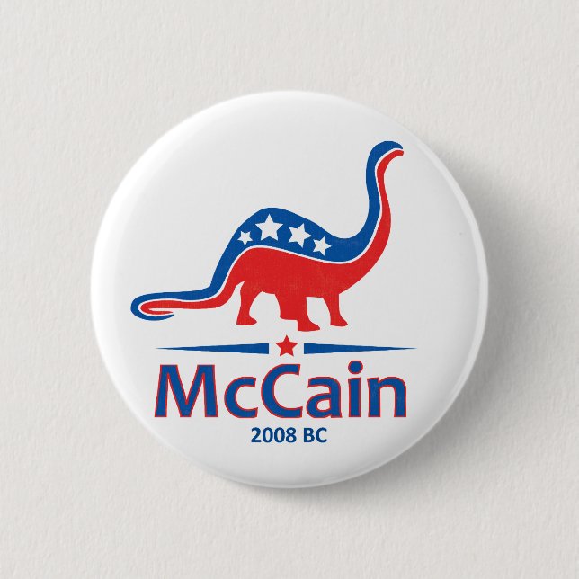 Badge Rond 5 Cm McCain, brontosaure (Devant)