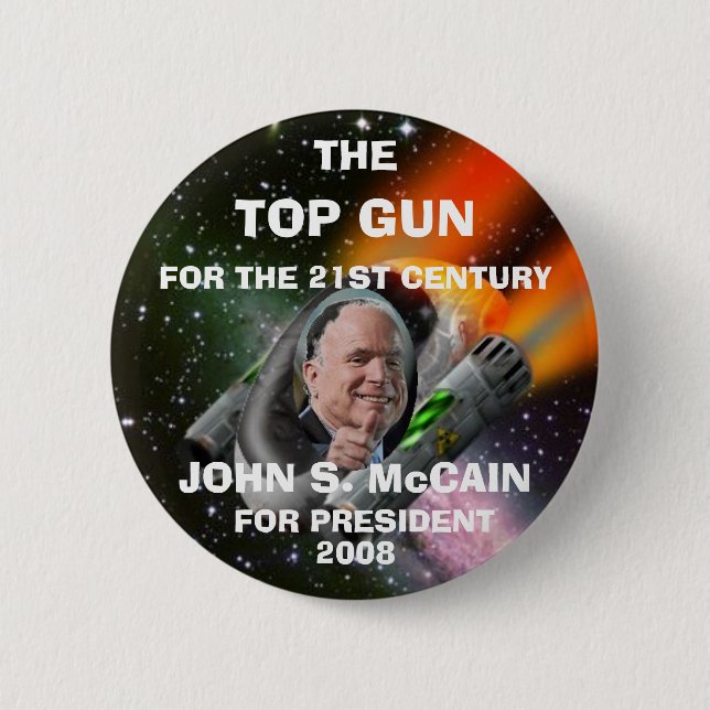 BADGE ROND 5 CM MCCAIN DE TOP GUN (Devant)