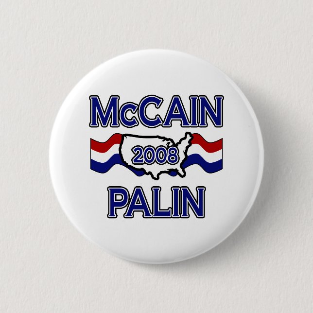 Badge Rond 5 Cm McCain Palin 2008 (Devant)
