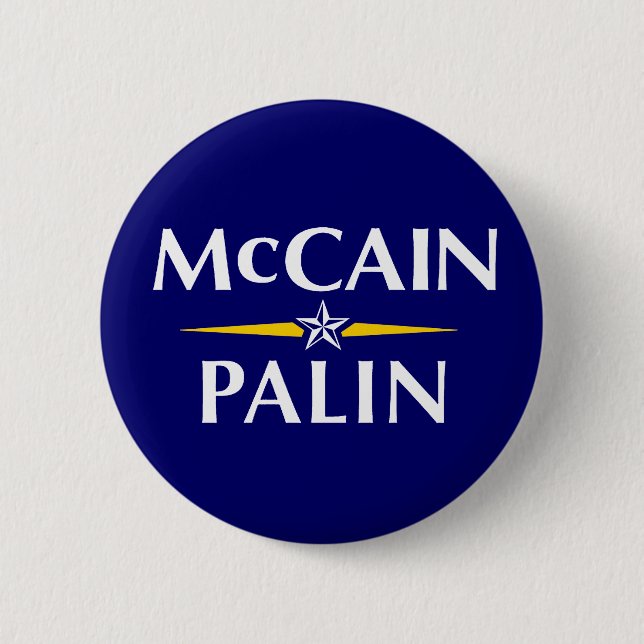 BADGE ROND 5 CM MCCAIN PALIN 2008 (Devant)