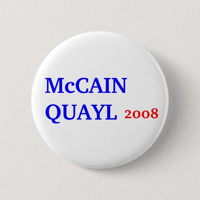 Badge Rond 5 Cm McCAIN QUAYL 2008 (Devant)