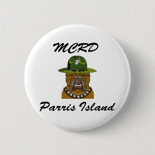 Badge Rond 5 Cm MCRD Chien diable de l'île Parris
