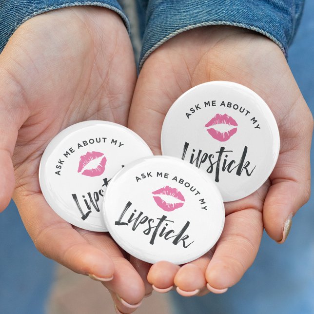 Badge Rond 5 Cm Me Demander Mon Lipstick | Distributeur de produit (Créateur téléchargé)