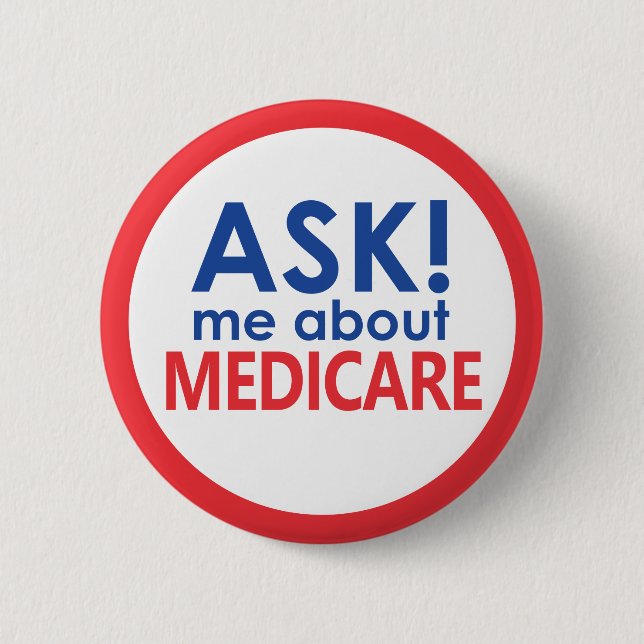 Badge Rond 5 Cm Me questionner sur Medicare (Devant)