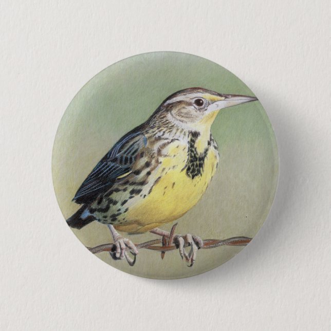 Badge Rond 5 Cm Meadowlark occidental (Devant)