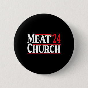 Badge Rond 5 Cm Meat Church 24 Bbq