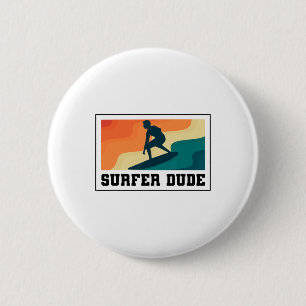 Badge Rond 5 Cm Mec surfeur qui fait du surf