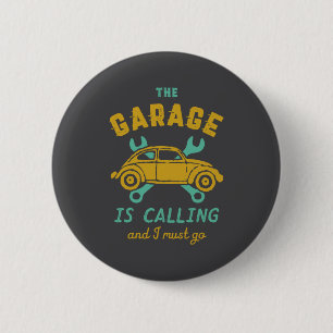 Badge Rond 5 Cm Mécanicien de voiture vintage drôle Le garage appe