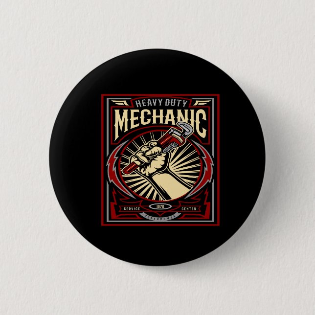 Badge Rond 5 Cm mécanicien lourd (Devant)