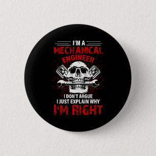 Badge Rond 5 Cm Mécanique Je Suis Ingénieur Mécanique