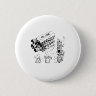 Badge Rond 5 Cm Mécanique Passionné de voiture Hommes Moteur Eces