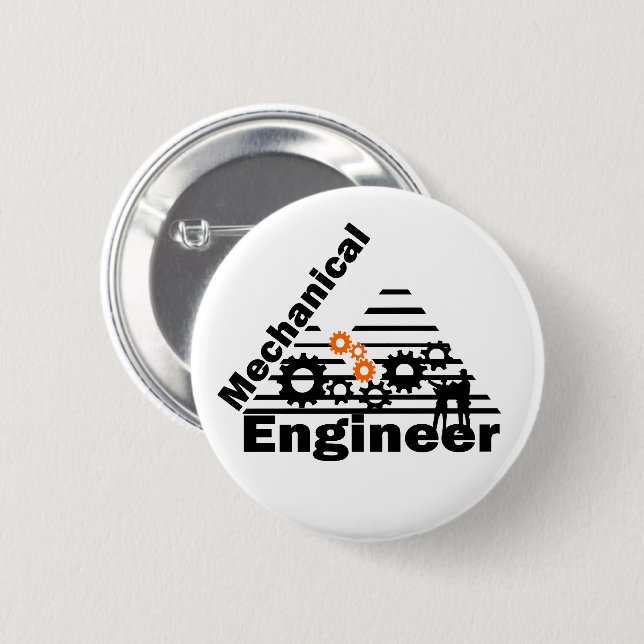 Badge Rond 5 Cm Mechanical Engineering Funny Engineer (Devant & derrière)