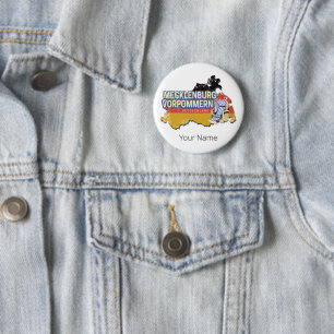 Badge Rond 5 Cm Mecklembourg-Poméranie occidentale Carte Vinateg A