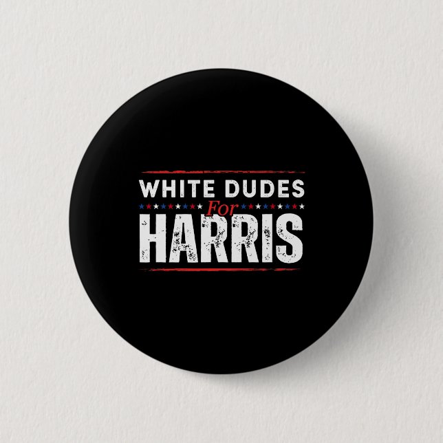 Badge Rond 5 Cm Mecs Blancs Pour Kamala Harris Mens (Devant)