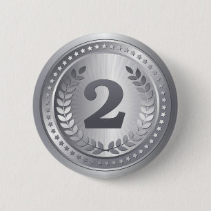 Badge Rond 5 Cm Médaille d'argent 2e place