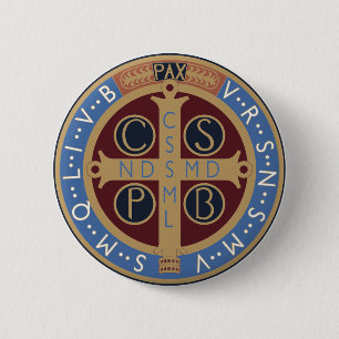 Badge Rond 5 Cm Médaille de saint Benoît