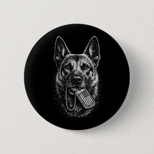 Badge Rond 5 Cm Médaille pour chien Malinois Belge Patriotique Dra