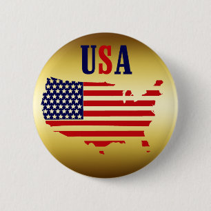 BADGE ROND 5 CM MÉDAILLON DES ETATS-UNIS D'OR