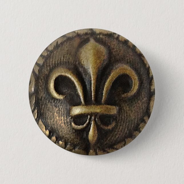Badge Rond 5 Cm Médaillon Fleur De Lis (Devant)