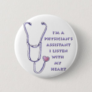 Badge Rond 5 Cm Médecin Assistant Coeur