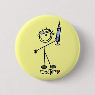 Badge Rond 5 Cm Médecin Bâtonnet de Base