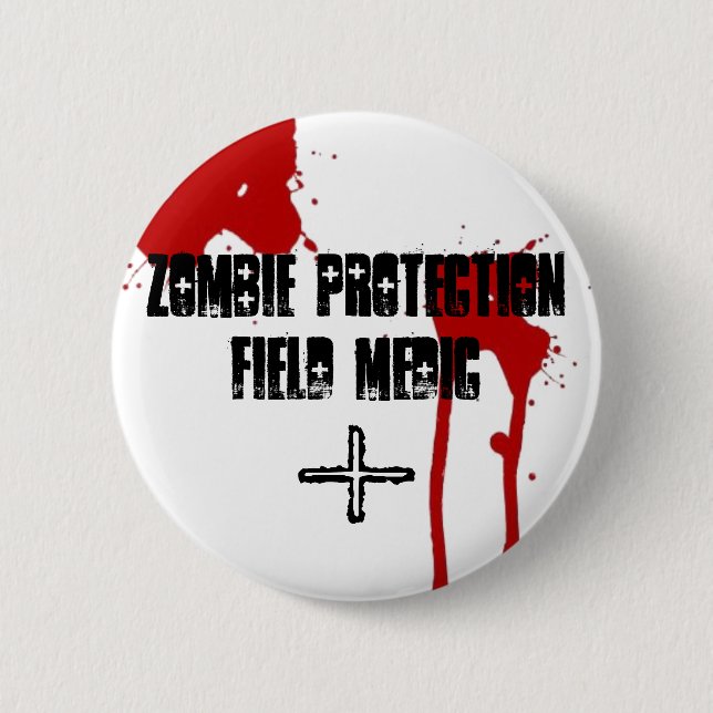 Badge Rond 5 Cm Médecin de champ de protection de zombi (Devant)