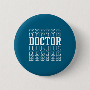 Badge Rond 5 Cm Médecin Homme Texte Superposé Médical
