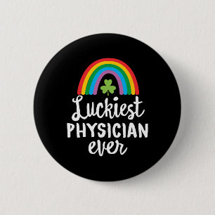Badge Rond 5 Cm Médecin le plus chanceux Saint-Patrick Shamrocks