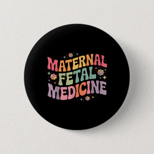 Badge Rond 5 Cm Médecine maternelle et fœtale florale rétro M