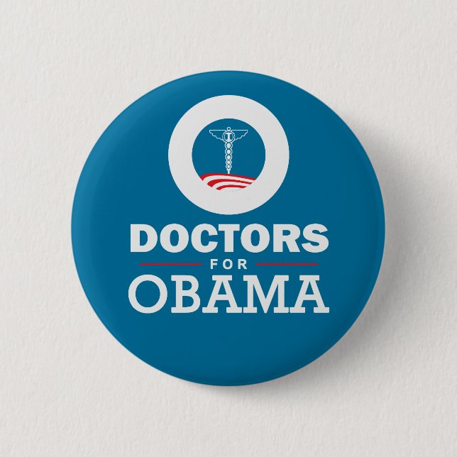 Badge Rond 5 Cm Médecins pour Obama (Devant)