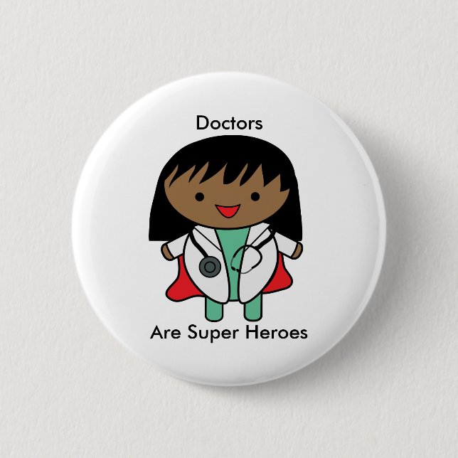 Badge Rond 5 Cm Médecins Super Héros Black Femme Personnaliser (Devant)
