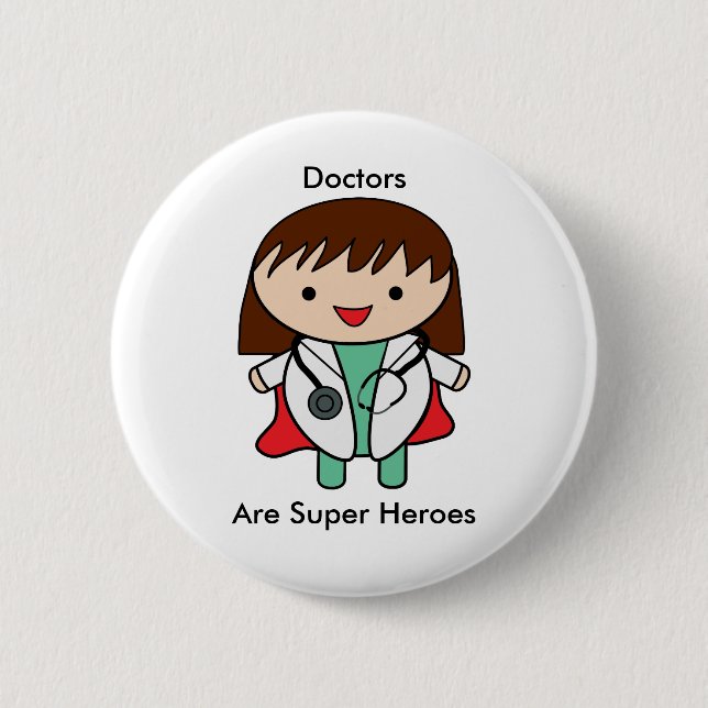 Badge Rond 5 Cm Médecins Super Héros Femme Personnaliser (Devant)