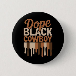 Badge Rond 5 Cm Médicament Cow-boy noir Mélanine Africain Rodéo Mo