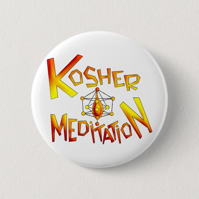 Badge Rond 5 Cm Méditation de Kosher (Devant)