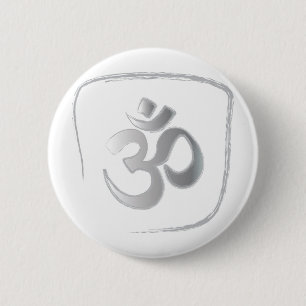 Badge Rond 5 Cm Méditation du mantra Om ou Aum