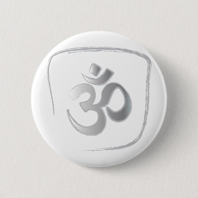 Badge Rond 5 Cm Méditation du mantra Om ou Aum (Devant)