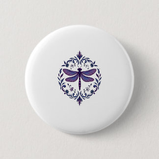 Badge Rond 5 Cm Meditation Fractal Geometry Spiritual Yoga Dragonf