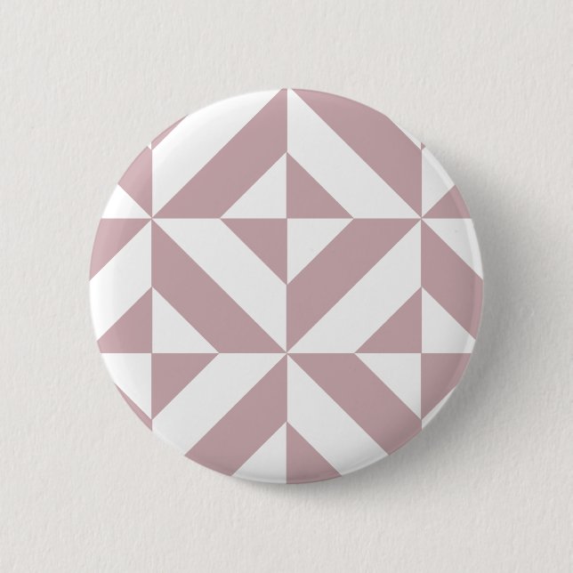 Badge Rond 5 Cm Medium Mauve Geometric Deco Cube Pattern (Devant)