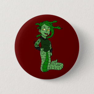 Badge Rond 5 Cm Medusa Snake