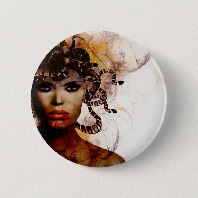 Badge Rond 5 Cm Méduse (Devant)